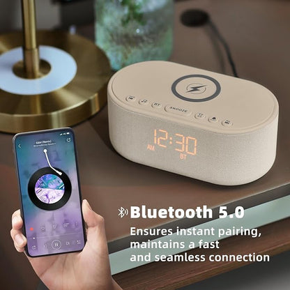 Sound Machine Alarm Clock for Bedrooms: Bluetooth 10W Stereo Sound Speaker - Image 8