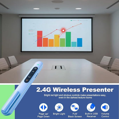 QUI Presentation Clicker for PowerPoint, RF 2.4GHz USB C Wireless Presenter - Image 2