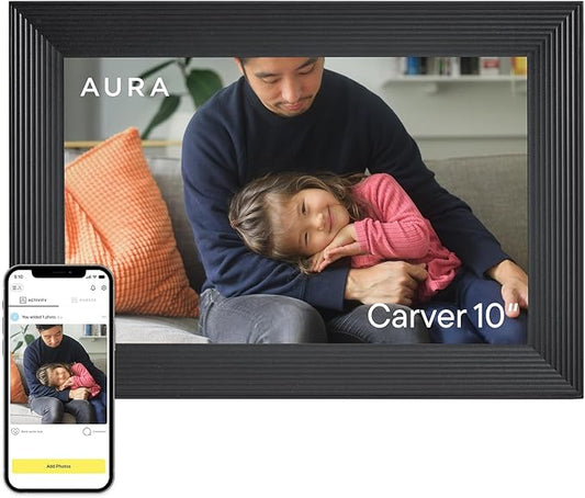 Aura Carver HD WiFi Digital Picture Frame, Add Photos by Aura