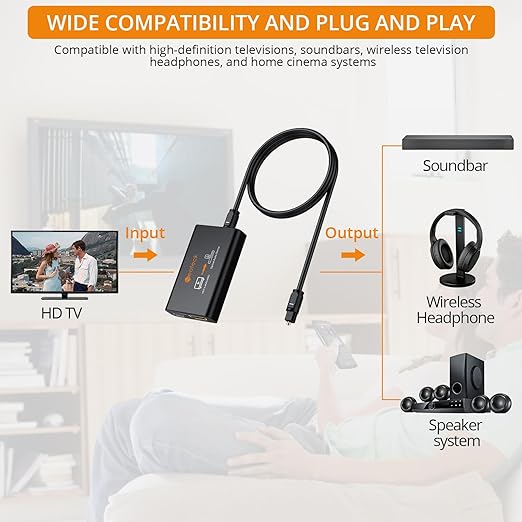 Neoteck ARC/eARC Audio Extractor, HDMI ACR Audio to Optical Extractor - Image 4