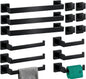 15-pieces bathroom hardware set matte black bathroom accessories, main product view