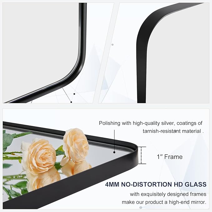 ANDY STAR 22" x 60" Full Length Wall Mirror, Large Black Mirror - Image 5