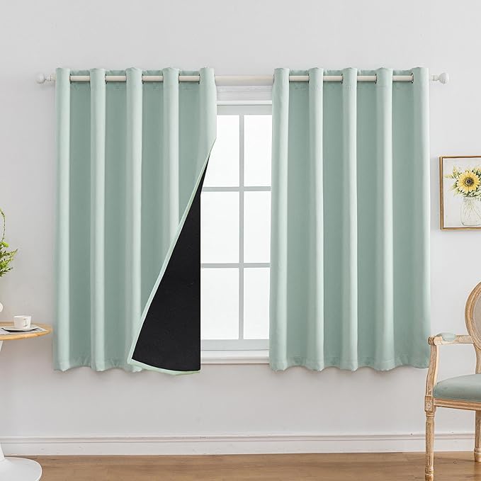 Anytime 100% Blackout Curtain 2 Panels Set, Thermal Insulated Window Drapes by Anytime