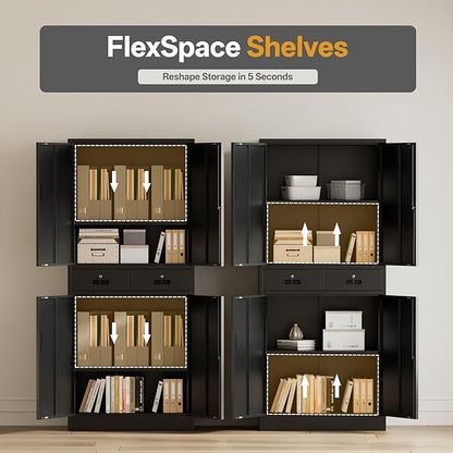 Metal Storage Cabinet, Lockable File Steel Cabinet - Image 5