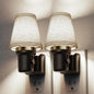 L LOHAS LED Night Lights Plug into Wall, 2 Pack Linen Fabric Round Platform by LLOHASLED