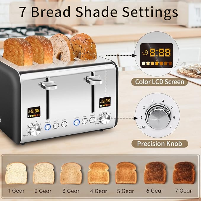 SEEDEEM 4 Slice Stainless Toaster - Image 3