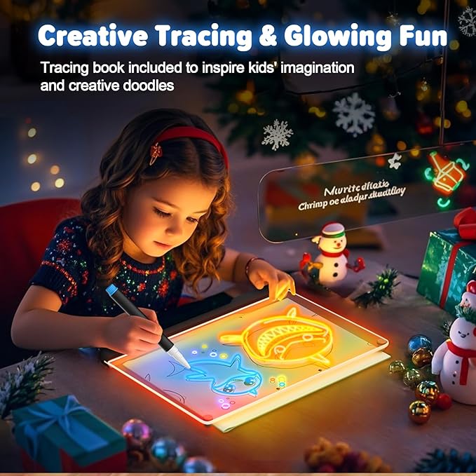 16-Inch Rechargeable Doodle Glow LED Note Board, 7-Color Light Modes, Neon Art - Image 5