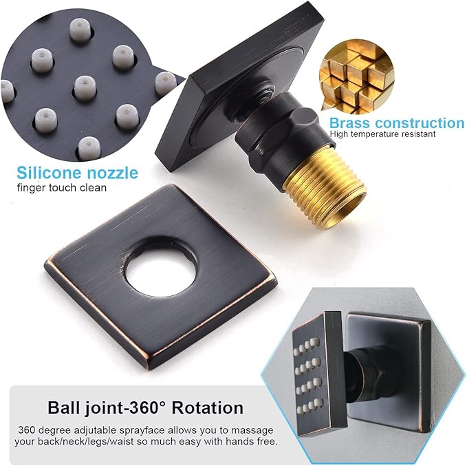 KATAIS Temperature Display Oil Rubbed Bronze Shower System, Push Button Shower - Image 5