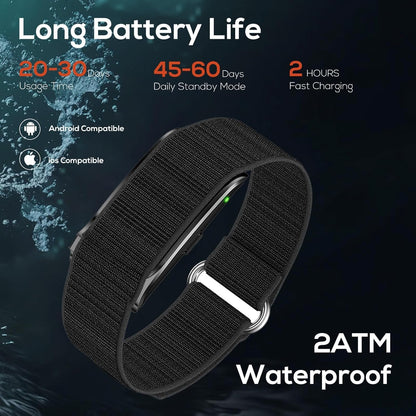 health smart bracelet, activity & fitness trackers/spo2/ heart showing dimensions