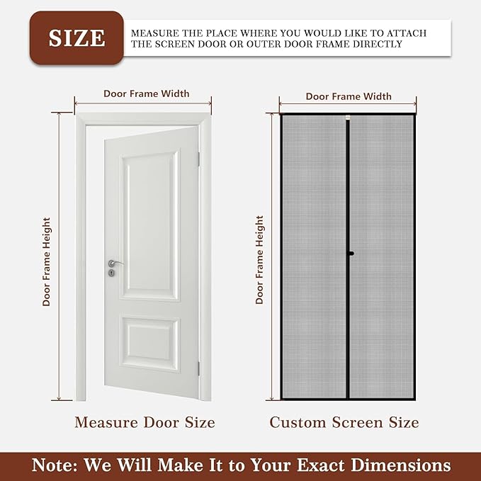 Yotache Customized Magnetic Screen Door, Left Right Side Opening Door Mesh - Image 3