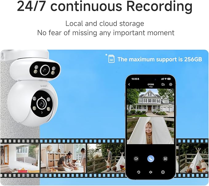 Noorio Dual Lens 2K Security Camera Outdoor, Outside Cameras - Image 8