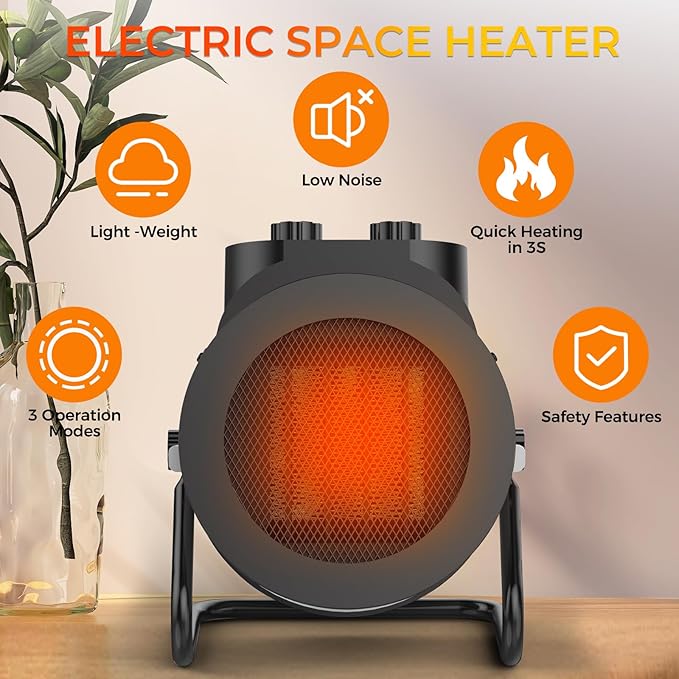 Space Heaters for Indoor Use, 1500W PTC Electric Heater - Image 5