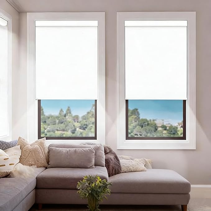 DENFOON Motorized Blinds with Remote, Thermal Electric Blinds【Solar Panel】 by DENFOON