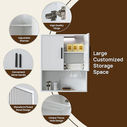 Modern Fluted Bathroom Wall Cabinet - Image 4