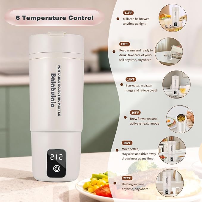 Travel Electric Kettle, Balabulala Portable Water Boiler - Image 5