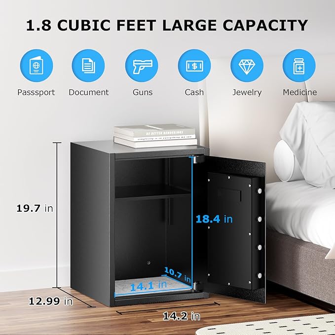 Bonsaii 1.8 Cubic Feet Security Home Safe - Image 2