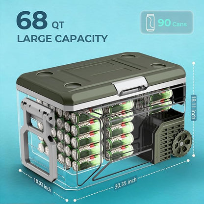 12V Portable Refrigerator, 68 Quart Dual-Voltage 12V/24V DC Car Cooler - Image 5