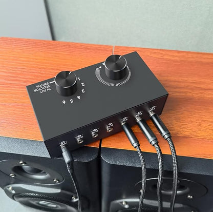 6-Way Audio Switcher, 3.5mm Stereo Audio Switcher, Plug & Play Compatible - Image 4