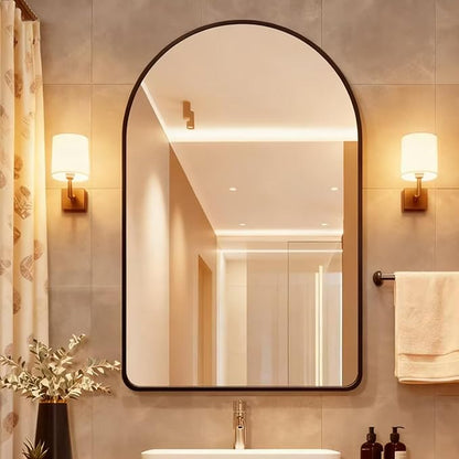 24x36 Inch Premium Black Arched Tempered Glass Mirror Shatter Resistant No - Image 5