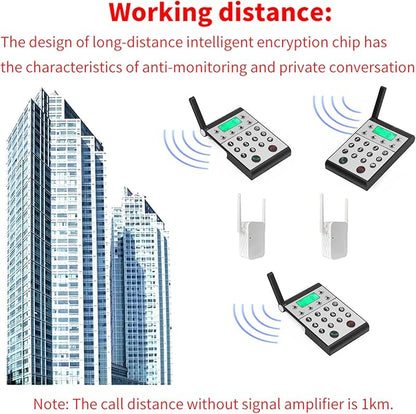 Eujgoov 1000m Distance Wireless Intercom Phone Hands Intercom System - Image 6