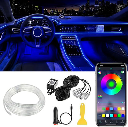Interior Car LED Strip Lights APP Control, 5 in 1 RGB 16 Million Colors Ambient by QVEVDACAR