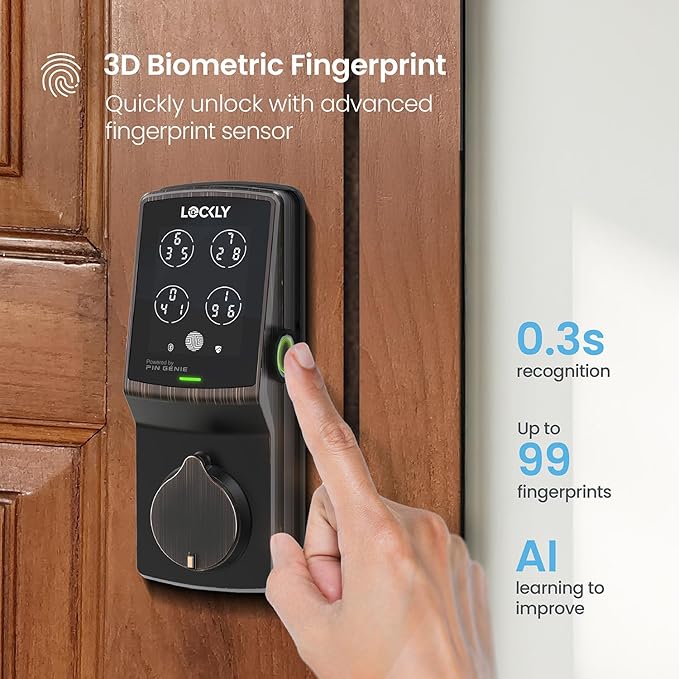 Lockly Secure Pro Smart Deadbolt, Wi-Fi Smart Lock, Keyless Entry - Image 4