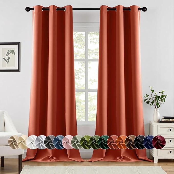 MIULEE Burnt Orange Blackout Curtains by MIULEE