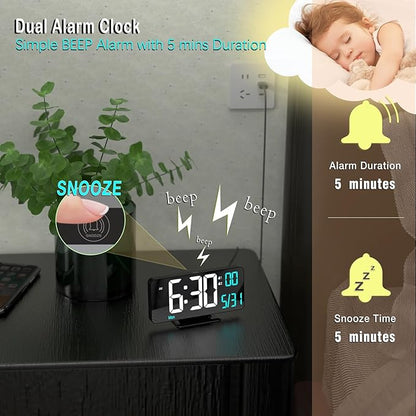 KOSUMOSU Digital Alarm Clock 6.7in Black Clock - Image 5