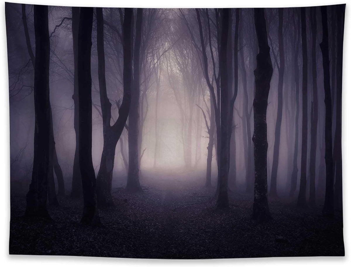 Allenjoy 96" x 72" Halloween Misty Forest Photography Backdrop with...