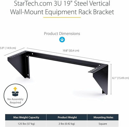 StarTech.com 3U 19" Wall Mount Vertical Rack Bracket, Wall Mount Patch Panel - Image 7