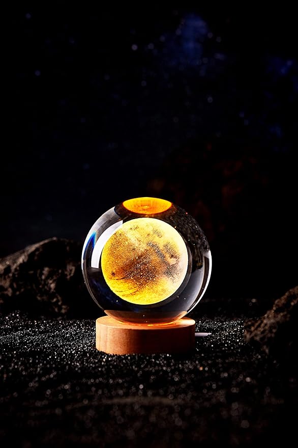 3D Moon Crystal Ball Lamp, 3.15 inch Crystal Ball Night Light - Image 9