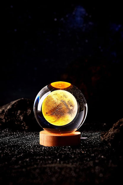 3D Moon Crystal Ball Lamp, 3.15 inch Crystal Ball Night Light - Image 9