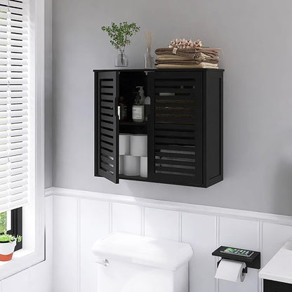 HITNET Black Bathroom Storage Cabinet, Hanging Medicine Cabinet - Image 2