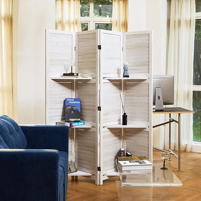 Partition Room Dividers, Folding Wood Privacy Screen - Image 6