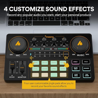 MAONO Podcast Equipment Bundle Audio mixer All-in-One Podcast Production Studio - Image 4