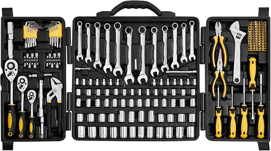 VEVOR Mechanics Tool Set 207 Pieces 1/4" 3/8" 1/2" Drive Sockets -SAE and by VEVOR