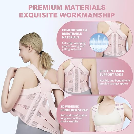 Posture Corrector for Women and Men Upgraded Back Brace, Adjustable Back - Image 4