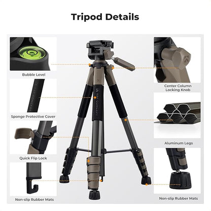 K&F CONCEPT Camera Tripod, Cellphone Clip - Image 10
