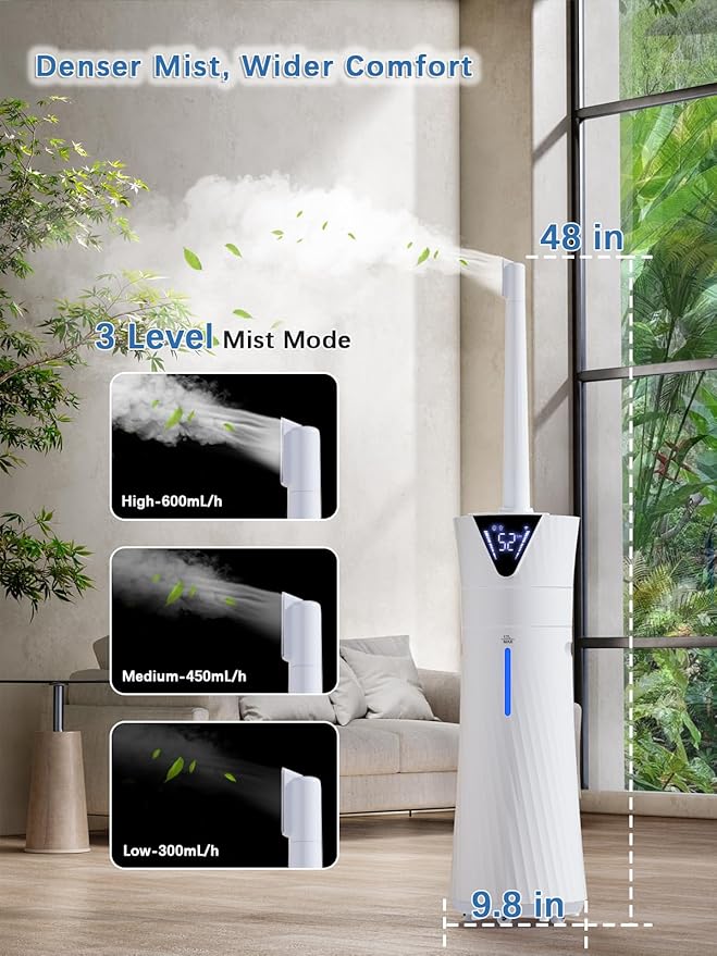 MONISEN 17L/4.5Gal Humidifier Large Room, Smart Quiet Ultrasonic Cool Mist - Image 6