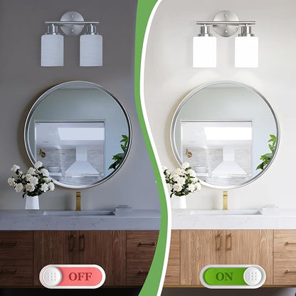 Guliaofo 2-Light Vanity Lights, Brushed Nickel Bathroom Light Fixture - Image 5