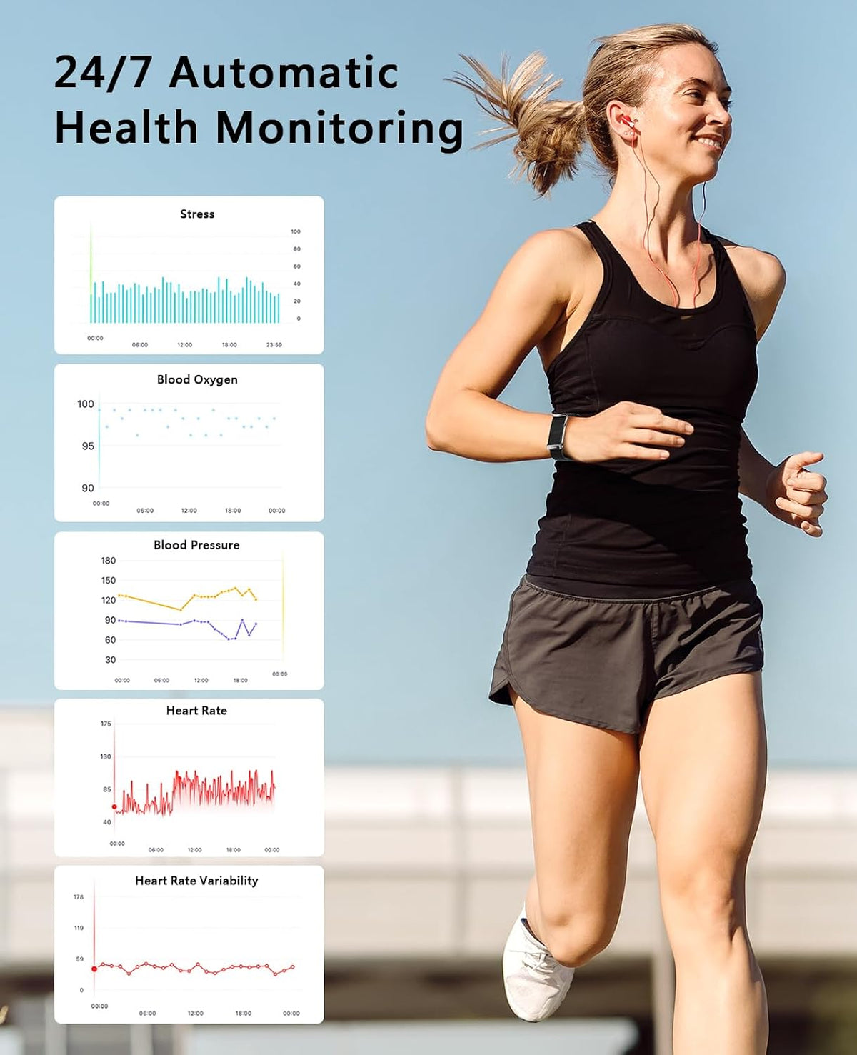SOUYIE Smart Bracelet for Men Women, 24/7 Health Activity Fitness Trackers