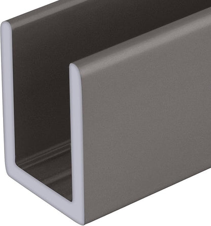 Brixwell SDCD38SN-CCP72 Satin Nickel 3/8" Fixed Panel Shower Door Deep U-Channel by Brixwell