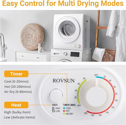 ROVSUN 1.5CuFt Portable Clothes Dryer and 17.6LBS Full-Automatic Washing - Image 4