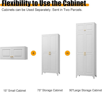 Kitchen Pantry Storage Cabinets, Utility Kitchen Cupboard, Large Steel Cabinets - Image 8