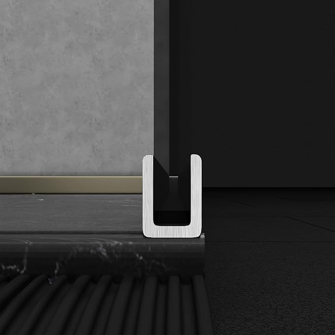 Brixwell 3/8" Fixed Panel Shower Door Deep U Channel, Antique Brushed Nickel - Image 6