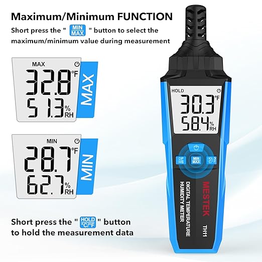 MESTEK Temperature Humidity Meter, High Precision Digital Hygrometer - Image 5