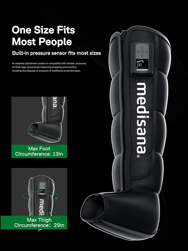 Medisana Leg Compression Massager, Cordless Rechargeable Air Pressure Boot - Image 7