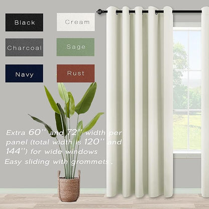 KOUFALL 60 Inch Wide Room Divider Curtains 2 Panel Set Split Privacy Sound - Image 2