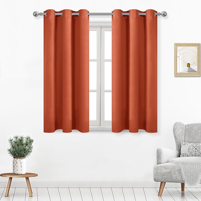 DWCN Blackout Curtains 45 Inch Length, Thermal Spring Curtains by DWCN