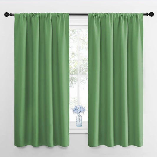 NICETOWN Kitchen Curtains, Short Blackout Curtains & Drapes, Froest Green by NICETOWN